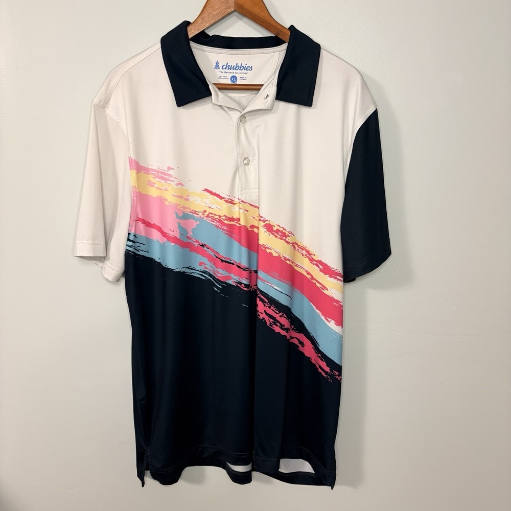 Chubbies Performance Polo Shirt Multi Color Men's Size XL